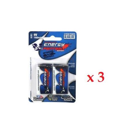 Energy Paintball - lot de 6 piles 9V